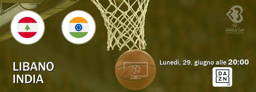 Il match Libano - India sarà trasmesso in diretta TV su DAZN Italia (ore 20:00)