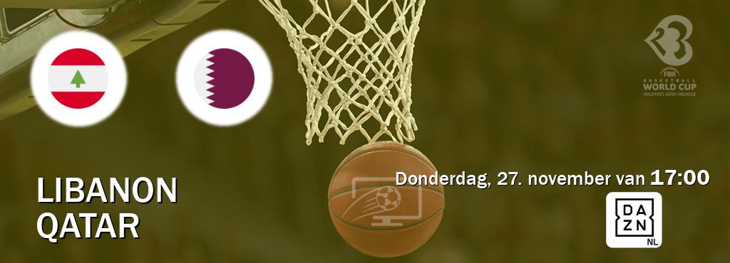 Wedstrijd tussen Libanon en Qatar live op tv bij DAZN (donderdag, 27. november van  17:00).
