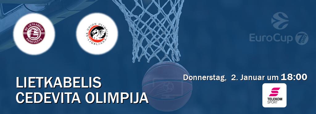 Das Spiel zwischen Lietkabelis und Cedevita Olimpija wird am Donnerstag,  2. Januar um  18:00, live vom Magenta Sport übertragen.