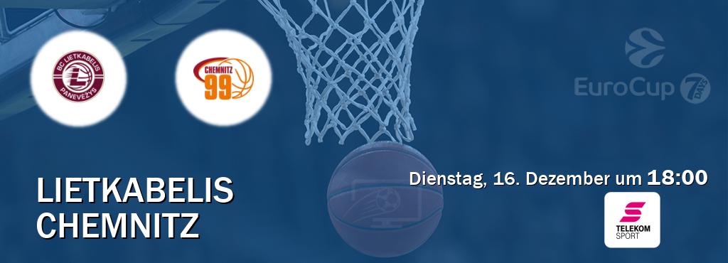 Das Spiel zwischen Lietkabelis und Chemnitz wird am Dienstag, 16. Dezember um  18:00, live vom Magenta Sport übertragen.