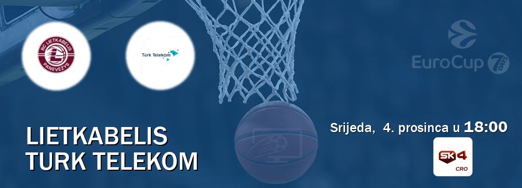 Izravni prijenos utakmice Lietkabelis i Turk Telekom pratite uživo na Sportklub 4 (srijeda,  4. prosinca u  18:00).