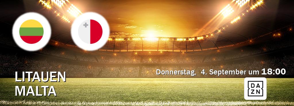 Das Spiel zwischen Litauen und Malta wird am Donnerstag, 4. September um 18:00, live vom DAZN übertragen. Das Spiel zwischen Litauen und Malta wird am Donnerstag, 4. September um 18:00, live vom DAZN übertragen.
