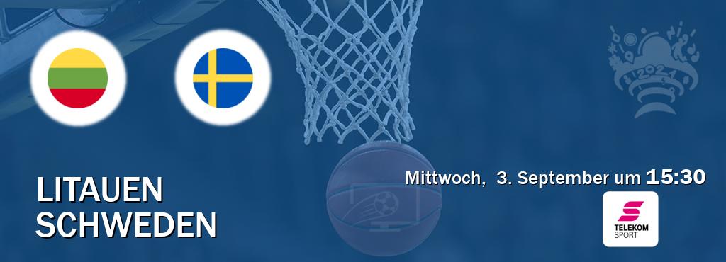 Das Spiel zwischen Litauen und Schweden wird am Mittwoch, 3. September um 15:30, live vom Magenta Sport übertragen. Das Spiel zwischen Litauen und Schweden wird am Mittwoch, 3. September um 15:30, live vom Magenta Sport übertragen.
