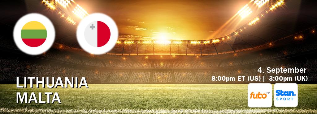 You can watch game live between Lithuania and Malta on fuboTV(US) and Stan Sport(AU).