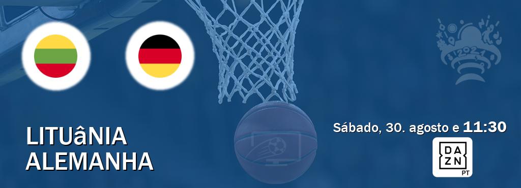 Jogo entre Lituânia e Alemanha tem emissão DAZN (sábado, 30. agosto e  11:30).