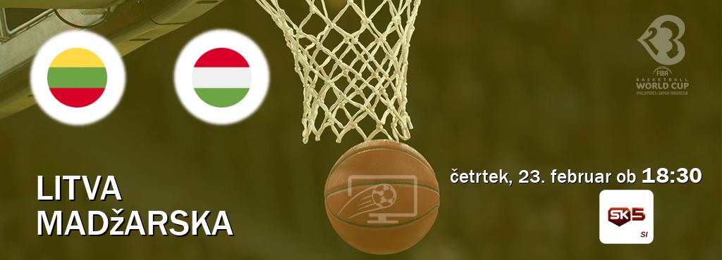 Litva in Madžarska v živo na Sportklub 5. Prenos tekme bo v četrtek, 23. februar ob  18:30
