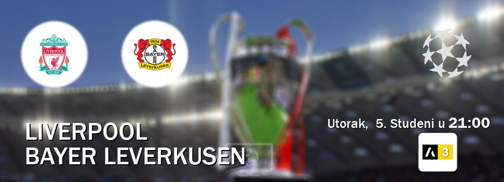 Izravni prijenos utakmice Liverpool i Bayer Leverkusen pratite uživo na Arena Sport 3 (Utorak,  5. Studeni u  21:00).