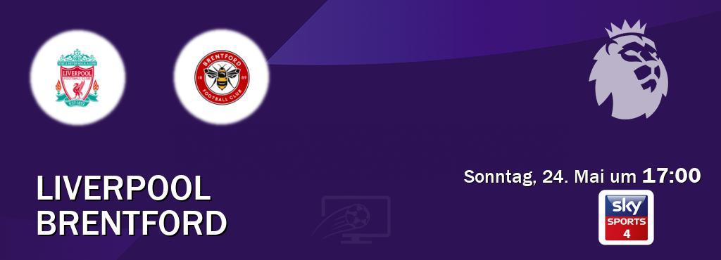 Das Spiel zwischen Liverpool und Brentford wird am Sonntag, 24. Mai um 17:00, live vom Sky Sport 4 übertragen. Das Spiel zwischen Liverpool und Brentford wird am Sonntag, 24. Mai um 17:00, live vom Sky Sport 4 übertragen.