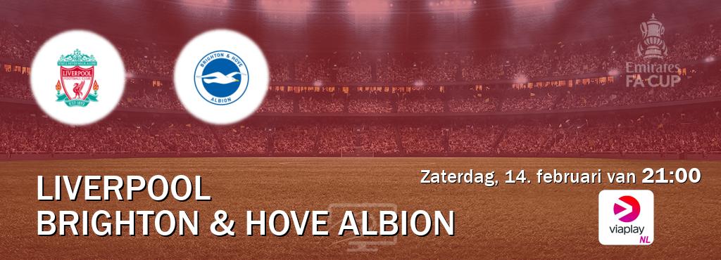 Wedstrijd tussen Liverpool en Brighton & Hove Albion live op tv bij Viaplay Nederland (zaterdag, 14. februari van  21:00).