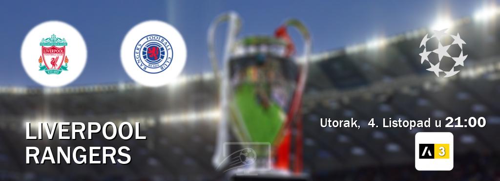 Izravni prijenos utakmice Liverpool i Rangers pratite uživo na Arena Sport 3 (Utorak,  4. Listopad u  21:00).