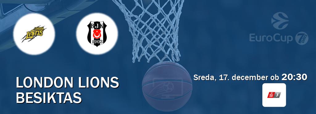 London Lions in Besiktas v živo na Sport TV 3. Prenos tekme bo v sreda, 17. december ob  20:30