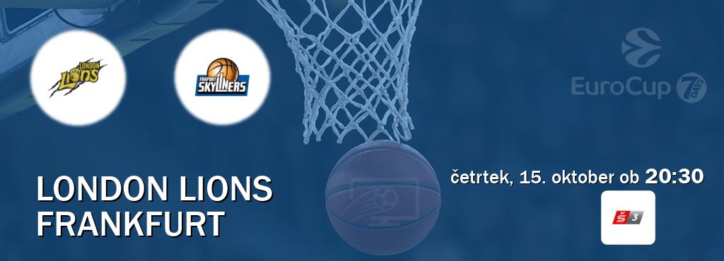 Prenos tekme med London Lions in Frankfurt v živo na Sport TV 3 (četrtek, 15. oktober ob  20:30 uri).