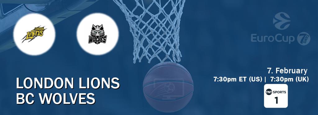 You can watch game live between London Lions and BC Wolves on TNT Sports 1(UK).