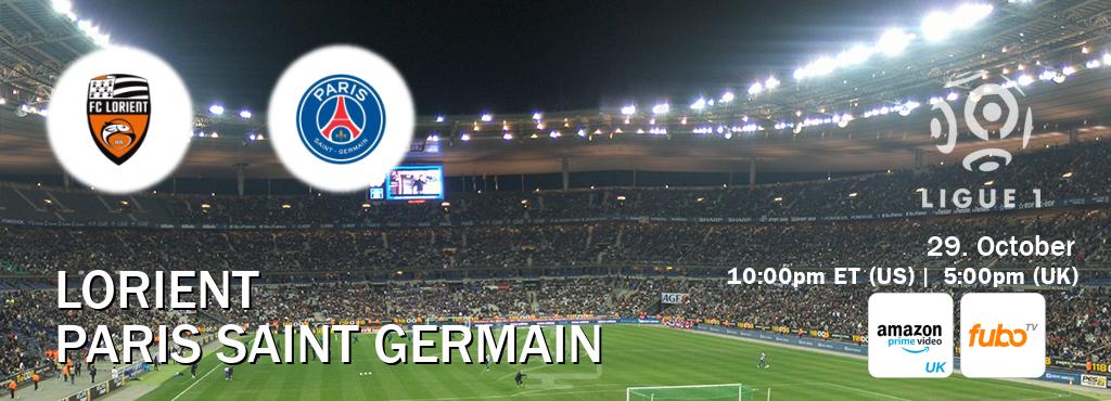 You can watch game live between Lorient and Paris Saint Germain on Amazon Prime Video UK(UK) and fuboTV(US). You can watch game live between Lorient and Paris Saint Germain on Amazon Prime Video UK(UK) and fuboTV(US).