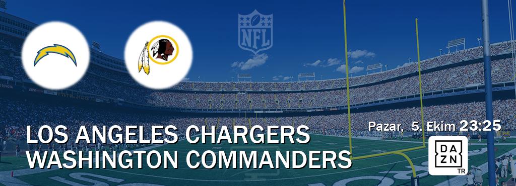 Karşılaşma Los Angeles Chargers - Washington Commanders DAZN'den canlı yayınlanacak (Pazar,  5. Ekim  23:25).