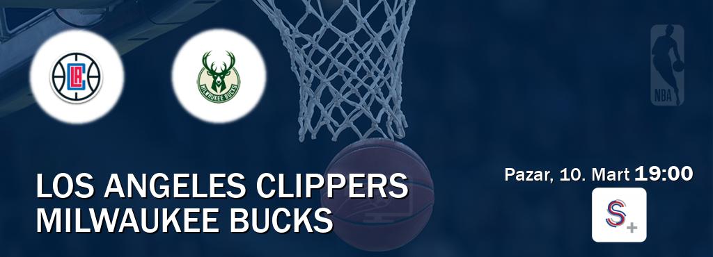 Karşılaşma Los Angeles Clippers - Milwaukee Bucks S Sport +'den canlı yayınlanacak (Pazar, 10. Mart  19:00).