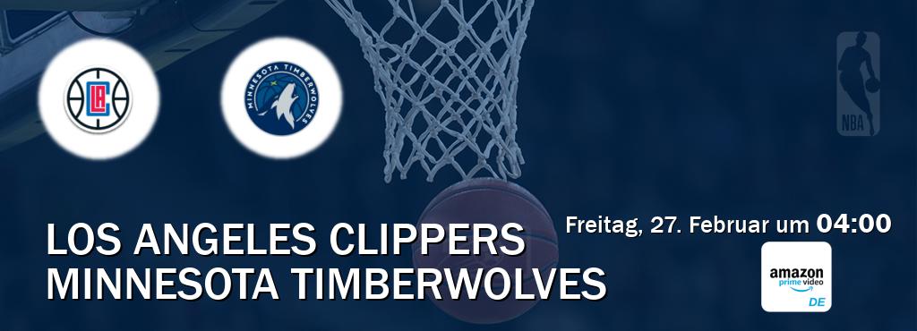 Das Spiel zwischen Los Angeles Clippers und Minnesota Timberwolves wird am Freitag, 27. Februar um  04:00, live vom Amazon Prime DE übertragen.