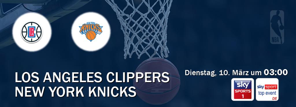 Das Spiel zwischen Los Angeles Clippers und New York Knicks wird am Dienstag, 10. März um  03:00, live vom Sky Sport 1 und Sky Sport Top Event übertragen.