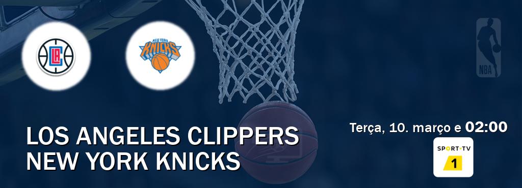 Jogo entre Los Angeles Clippers e New York Knicks tem emissão Sport TV 1 (terça, 10. março e  02:00).