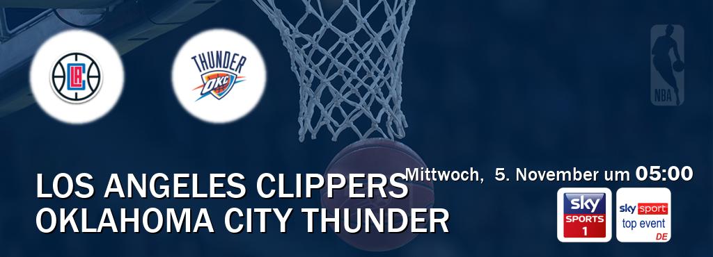 Das Spiel zwischen Los Angeles Clippers und Oklahoma City Thunder wird am Mittwoch, 5. November um 05:00, live vom Sky Sport 1 und Sky Sport Top Event übertragen. Das Spiel zwischen Los Angeles Clippers und Oklahoma City Thunder wird am Mittwoch, 5. November um 05:00, live vom Sky Sport 1 und Sky Sport Top Event übertragen.