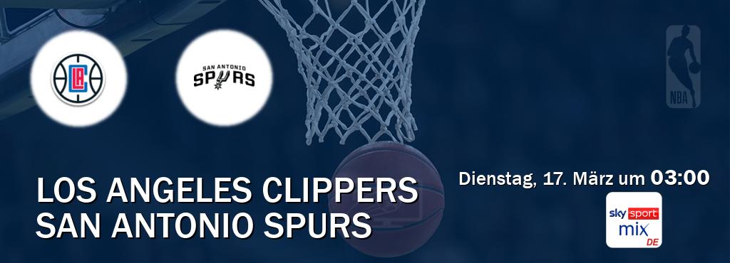 Das Spiel zwischen Los Angeles Clippers und San Antonio Spurs wird am Dienstag, 17. März um  03:00, live vom Sky Sport Mix übertragen.