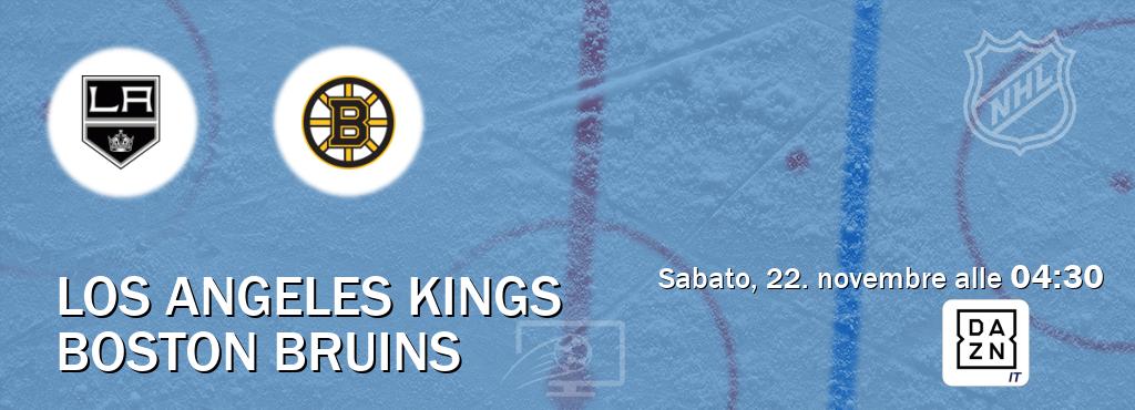 Il match Los Angeles Kings - Boston Bruins sarà trasmesso in diretta TV su DAZN Italia (ore 04:30)