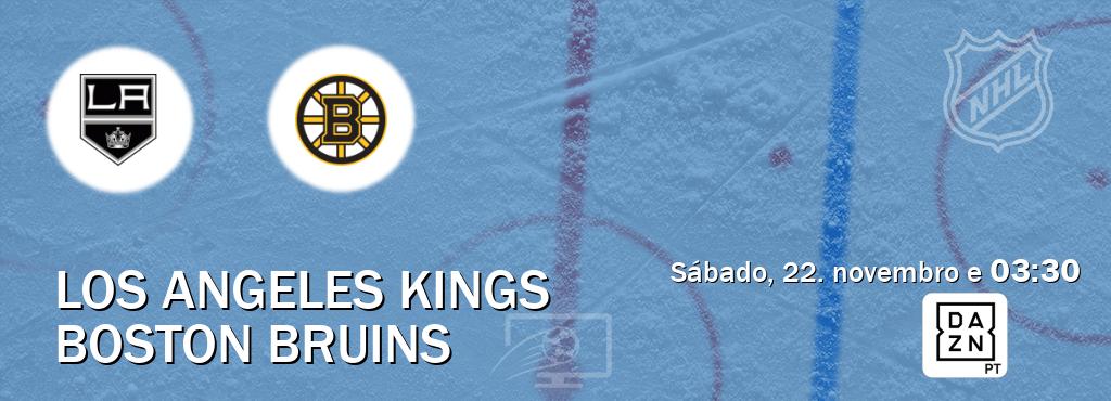 Jogo entre Los Angeles Kings e Boston Bruins tem emissão DAZN (sábado, 22. novembro e  03:30).