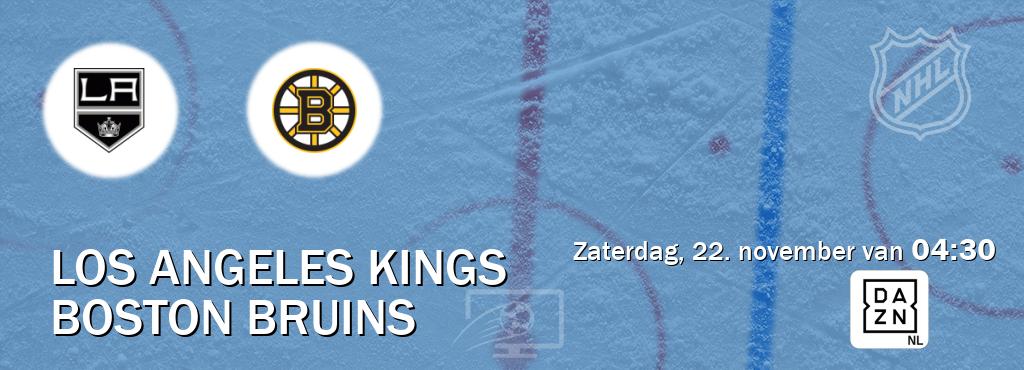 Wedstrijd tussen Los Angeles Kings en Boston Bruins live op tv bij DAZN (zaterdag, 22. november van 04:30). Wedstrijd tussen Los Angeles Kings en Boston Bruins live op tv bij DAZN (zaterdag, 22. november van 04:30).