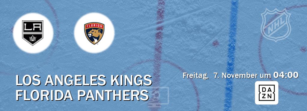 Das Spiel zwischen Los Angeles Kings und Florida Panthers wird am Freitag, 7. November um 04:00, live vom DAZN übertragen. Das Spiel zwischen Los Angeles Kings und Florida Panthers wird am Freitag, 7. November um 04:00, live vom DAZN übertragen.
