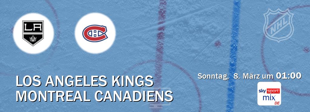 Das Spiel zwischen Los Angeles Kings und Montreal Canadiens wird am Sonntag, 8. März um 01:00, live vom Sky Sport Mix übertragen. Das Spiel zwischen Los Angeles Kings und Montreal Canadiens wird am Sonntag, 8. März um 01:00, live vom Sky Sport Mix übertragen.