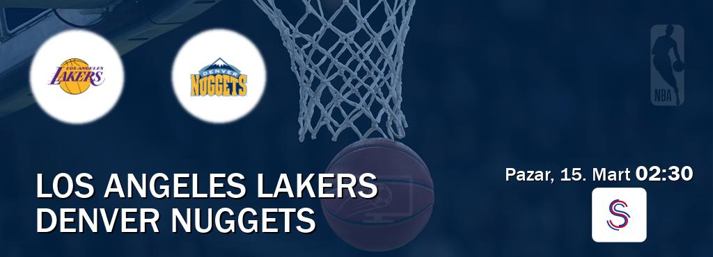 Karşılaşma Los Angeles Lakers - Denver Nuggets S Sport'den canlı yayınlanacak (Pazar, 15. Mart 02:30). Karşılaşma Los Angeles Lakers - Denver Nuggets S Sport'den canlı yayınlanacak (Pazar, 15. Mart 02:30).
