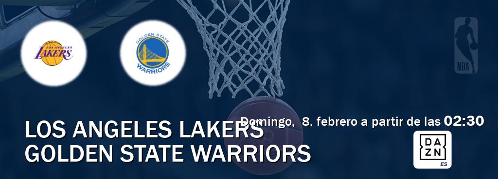 El partido entre Los Angeles Lakers y Golden State Warriors será retransmitido por DAZN España (domingo,  8. febrero a partir de las  02:30).