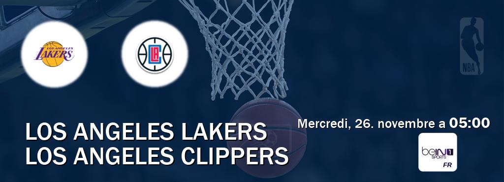 Match entre Los Angeles Lakers et Los Angeles Clippers en direct à la beIN Sports 1 (mercredi, 26. novembre a 05:00). Match entre Los Angeles Lakers et Los Angeles Clippers en direct à la beIN Sports 1 (mercredi, 26. novembre a 05:00).