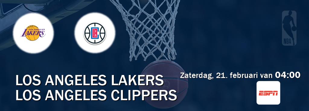Wedstrijd tussen Los Angeles Lakers en Los Angeles Clippers live op tv bij ESPN 1 (zaterdag, 21. februari van  04:00).