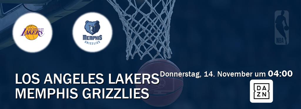 Das Spiel zwischen Los Angeles Lakers und Memphis Grizzlies wird am Donnerstag, 14. November um  04:00, live vom DAZN übertragen.