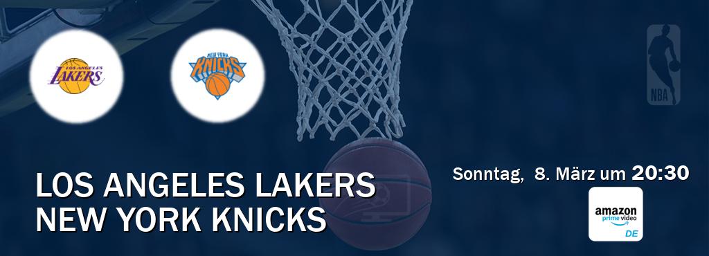 Das Spiel zwischen Los Angeles Lakers und New York Knicks wird am Sonntag,  8. März um  20:30, live vom Amazon Prime DE übertragen.