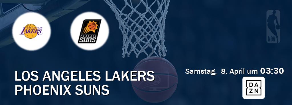 Das Spiel zwischen Los Angeles Lakers und Phoenix Suns wird am Samstag,  8. April um  03:30, live vom DAZN übertragen.