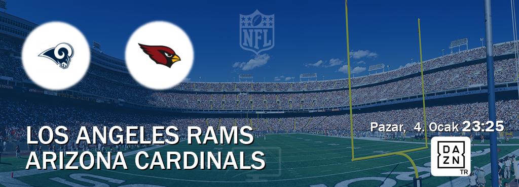 Karşılaşma Los Angeles Rams - Arizona Cardinals DAZN'den canlı yayınlanacak (Pazar,  4. Ocak  23:25).