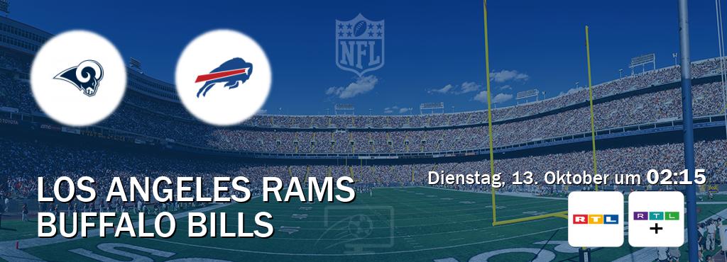 Das Spiel zwischen Los Angeles Rams und Buffalo Bills wird am Dienstag, 13. Oktober um 02:15, live vom RTL und RTL+ übertragen. Das Spiel zwischen Los Angeles Rams und Buffalo Bills wird am Dienstag, 13. Oktober um 02:15, live vom RTL und RTL+ übertragen.