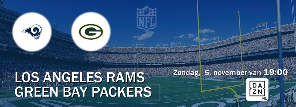 Wedstrijd tussen Los Angeles Rams en Green Bay Packers live op tv bij DAZN (zondag,  5. november van  19:00).
