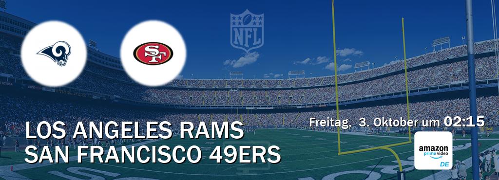 Das Spiel zwischen Los Angeles Rams und San Francisco 49ers wird am Freitag, 3. Oktober um 02:15, live vom Amazon Prime DE übertragen. Das Spiel zwischen Los Angeles Rams und San Francisco 49ers wird am Freitag, 3. Oktober um 02:15, live vom Amazon Prime DE übertragen.