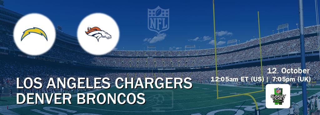 You can watch game live between Los Angeles Chargers and Denver Broncos on NFL Sunday Ticket(US).