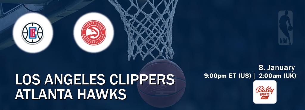 You can watch game live between Los Angeles Clippers and Atlanta Hawks on Bally Sports SoCal.