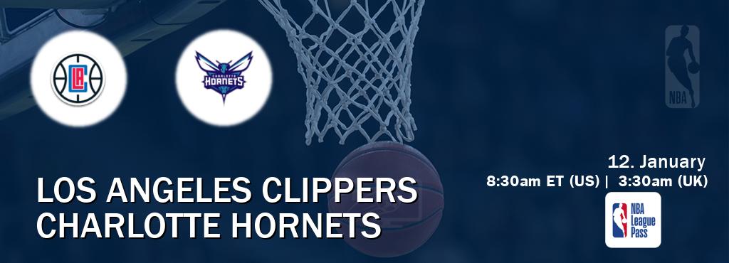 You can watch game live between Los Angeles Clippers and Charlotte Hornets on NBA League Pass.