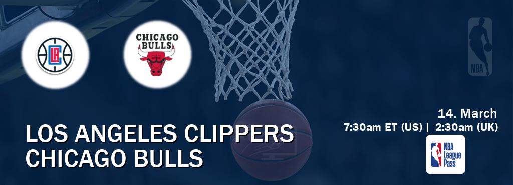 You can watch game live between Los Angeles Clippers and Chicago Bulls on NBA League Pass.
