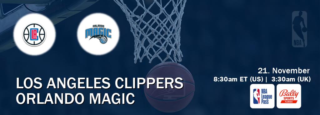 You can watch game live between Los Angeles Clippers and Orlando Magic on NBA League Pass and Bally Sports Florida(US).