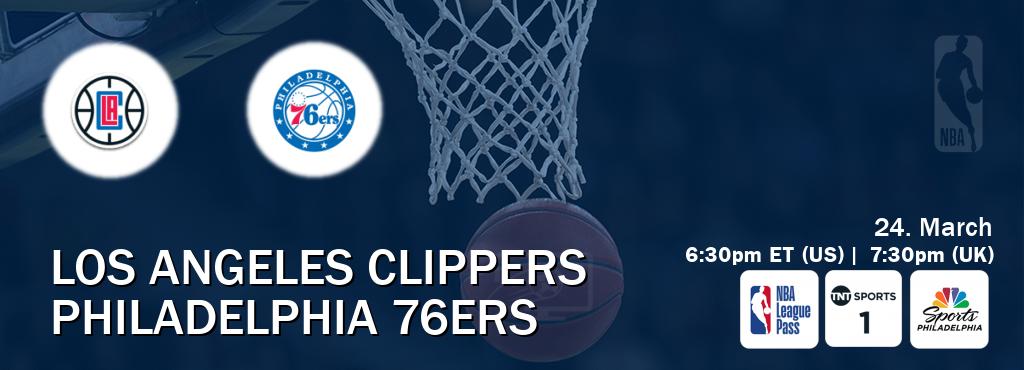 You can watch game live between Los Angeles Clippers and Philadelphia 76ers on NBA League Pass, TNT Sports 1(UK), NBCS Philadelphia(US).