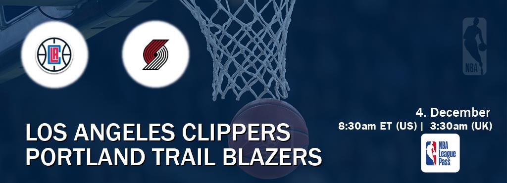 You can watch game live between Los Angeles Clippers and Portland Trail Blazers on NBA League Pass.