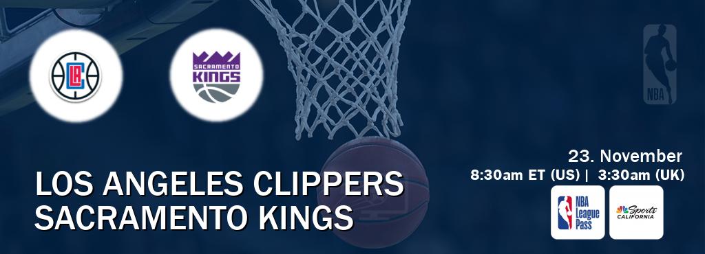 You can watch game live between Los Angeles Clippers and Sacramento Kings on NBA League Pass and NBCS California(US).