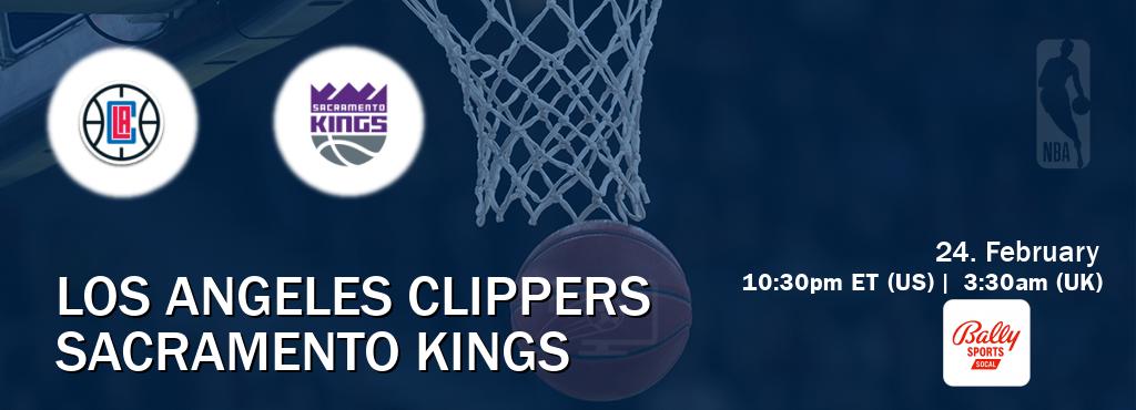 You can watch game live between Los Angeles Clippers and Sacramento Kings on Bally Sports SoCal.